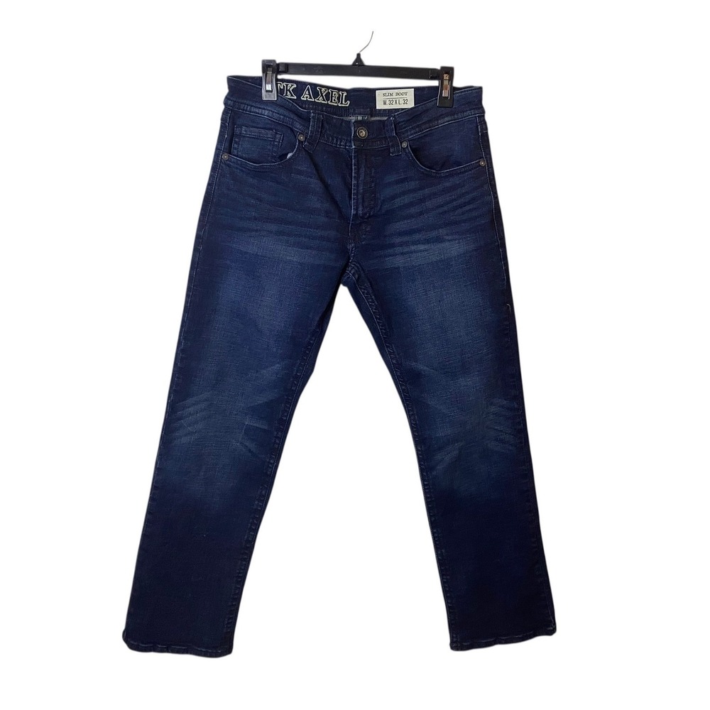 TK Axel Men's Dark Wash Slim Boot Cut Jeans Size 32x32 Stretch Denim